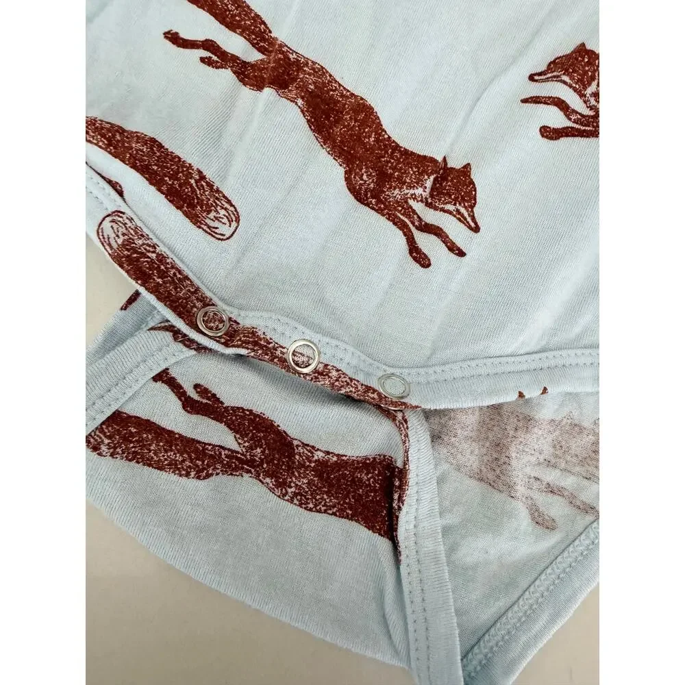 Kate Quinn Organic Bamboo Fox Print Baby Bodysuit
